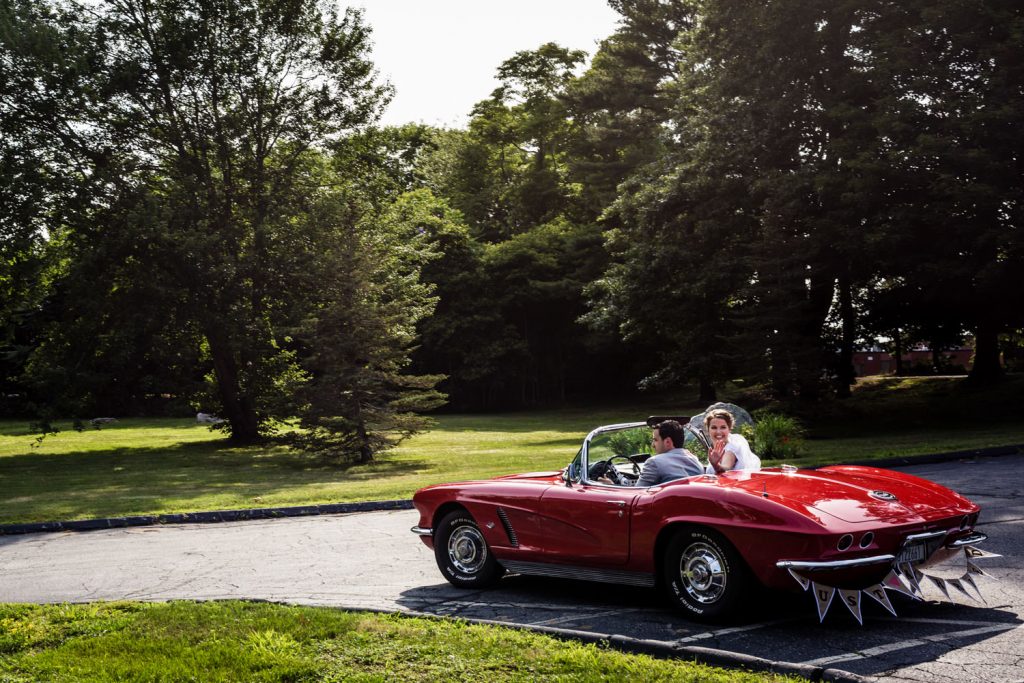 JAGstudios Photographer | Iconic New York Wedding | Classic Red Corvette At Wedding