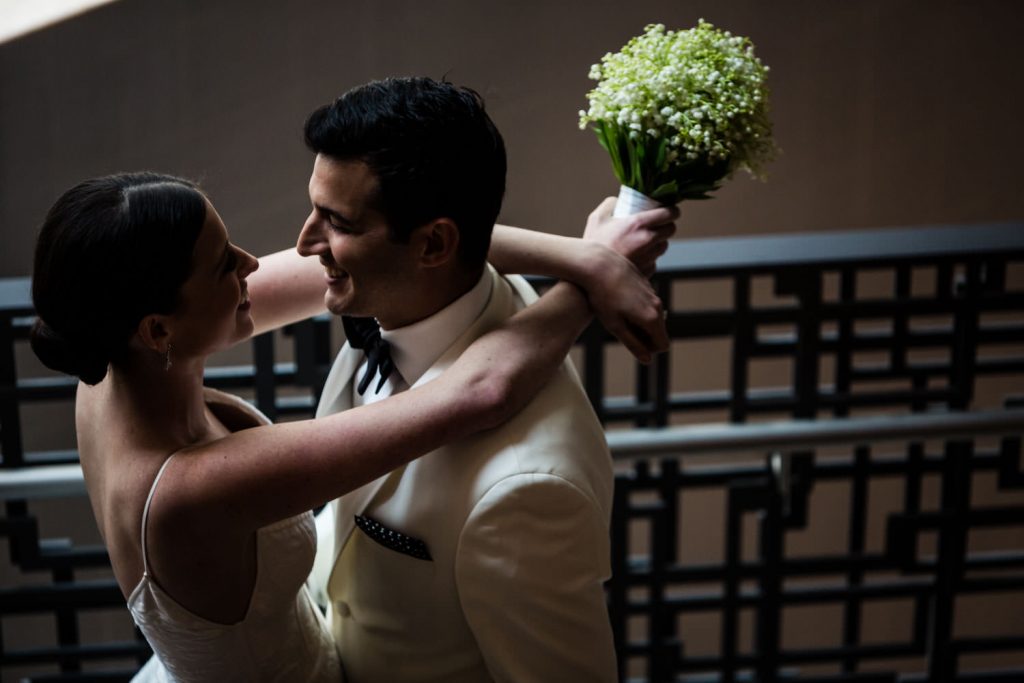JAGstudios Photography | Timeless NY Wedding | Lily Of The Valley Bridal Bouquet | White Tux With Black Tie