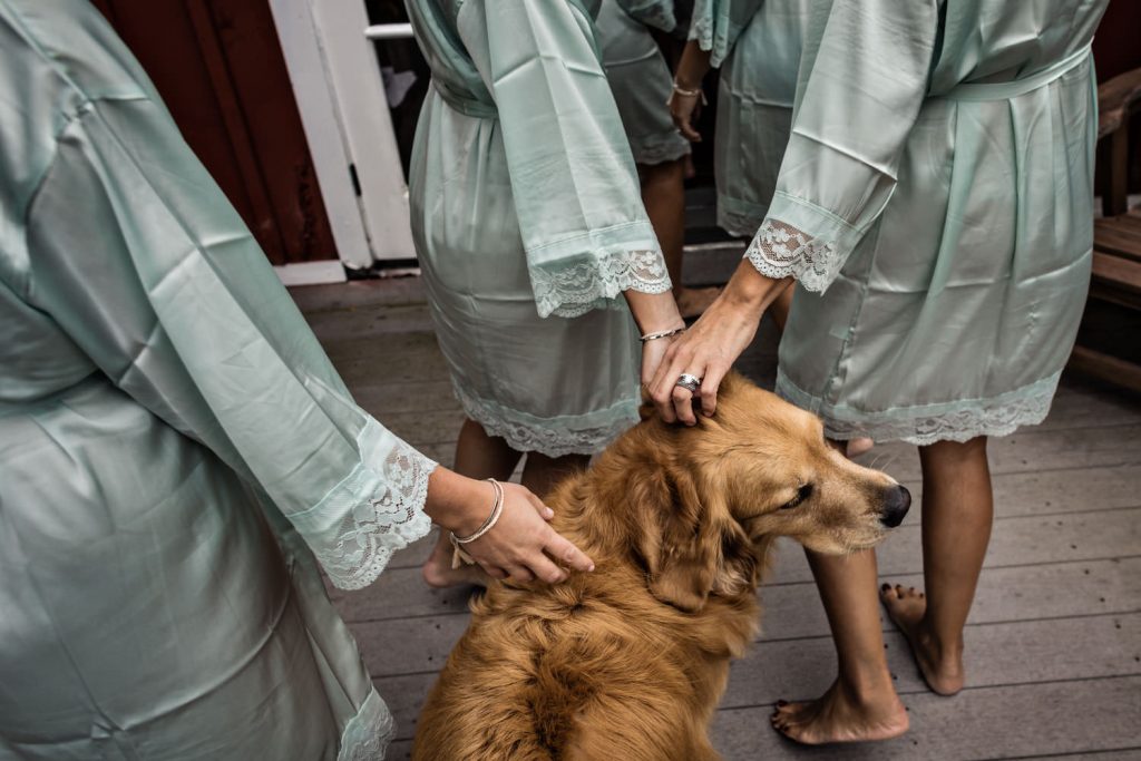 JAGstudios | Unique Vermont Wedding Details Photography | Blue Bridesmaid Robes